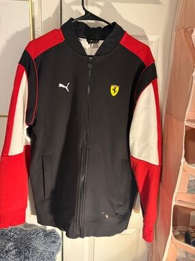 Puma Black, Red & White Racing Track Jacket